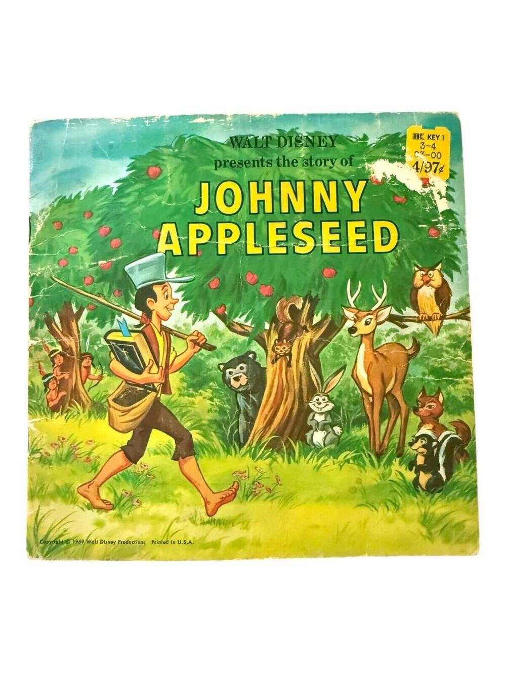 Vintage 1969 Walt Disney JOHNNY APPLESEED Golden Press Softcover Story Book